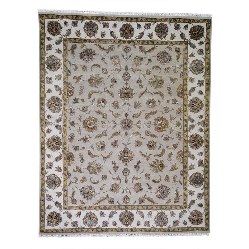 Shahbanu Rugs Rajasthan Half Wool and Half Silk Hand Knotted Oriental Rug (7'10" x 10'0") - 7'10" x 10'0"