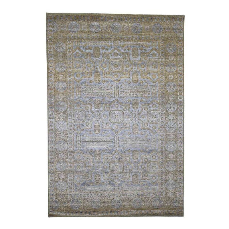 Shahbanu Rugs Silk with Oxidized Wool Mamluk Design Oriental Rug (6'0" x 9'0") - 6'0" x 9'0"