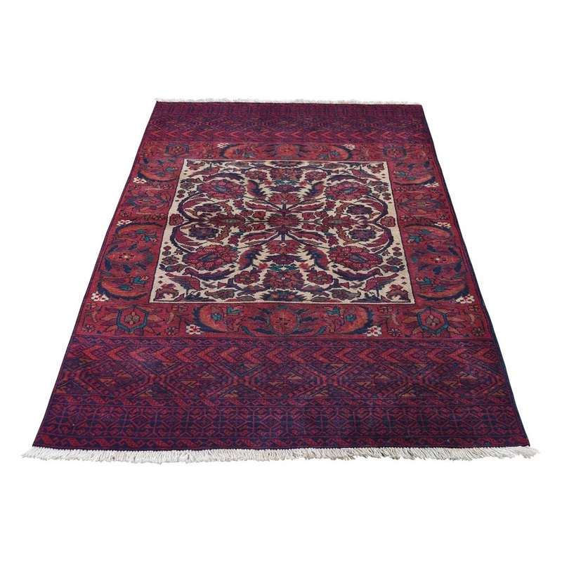Shahbanu Rugs Vintage Bohemian Persian Baluch Pure Wool Red Hand-knotted Rug (3'3" x 6'0") - 3'3" x 6'0"