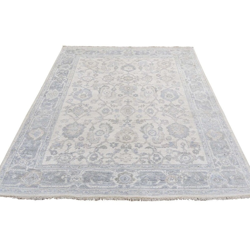 Shahbanu Rugs Washed Out Peshawar Pure Wool Hand-knotted Runner Oriental Rug (5'2" x 6'6") - 5'2" x 6'6"