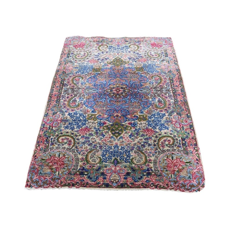 Shahbanu Rugs Colorful Antique Persian Kerman Full Pile Hand-Knotted Oriental Rug (3'0" x 4'10") - 3'0" x 4'10"