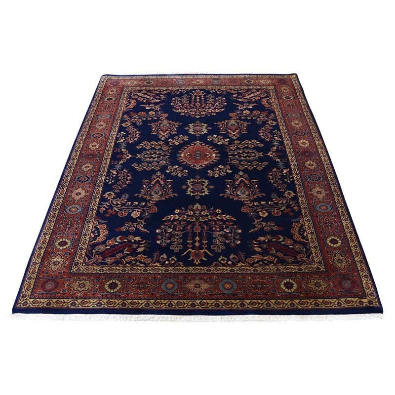 Shahbanu Rugs Sarouk Design 300 Kpsi Hand Knotted New Zealand Wool Oriental Rug (4'2" x 6'0") - 4'2" x 6'0"
