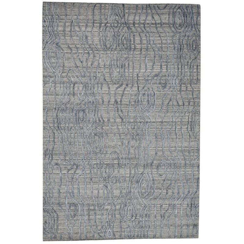 Shahbanu Rugs THE TREE BARK Hand-Loomed Hi-Lo Pile Pure Wool Oriental Rug (6'2" x 9'2") - 6'2" x 9'2"