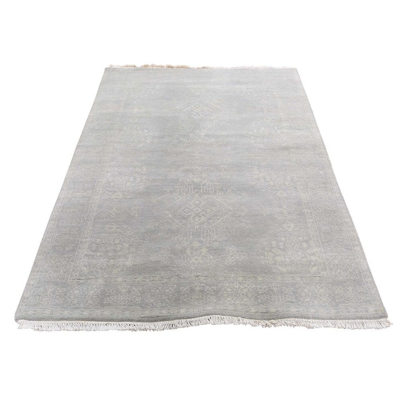 Shahbanu Rugs Turkish Knot Oushak Design Hand-Knotted Pure Wool Oriental Rug (3'9" x 6'0") - 3'9" x 6'0"