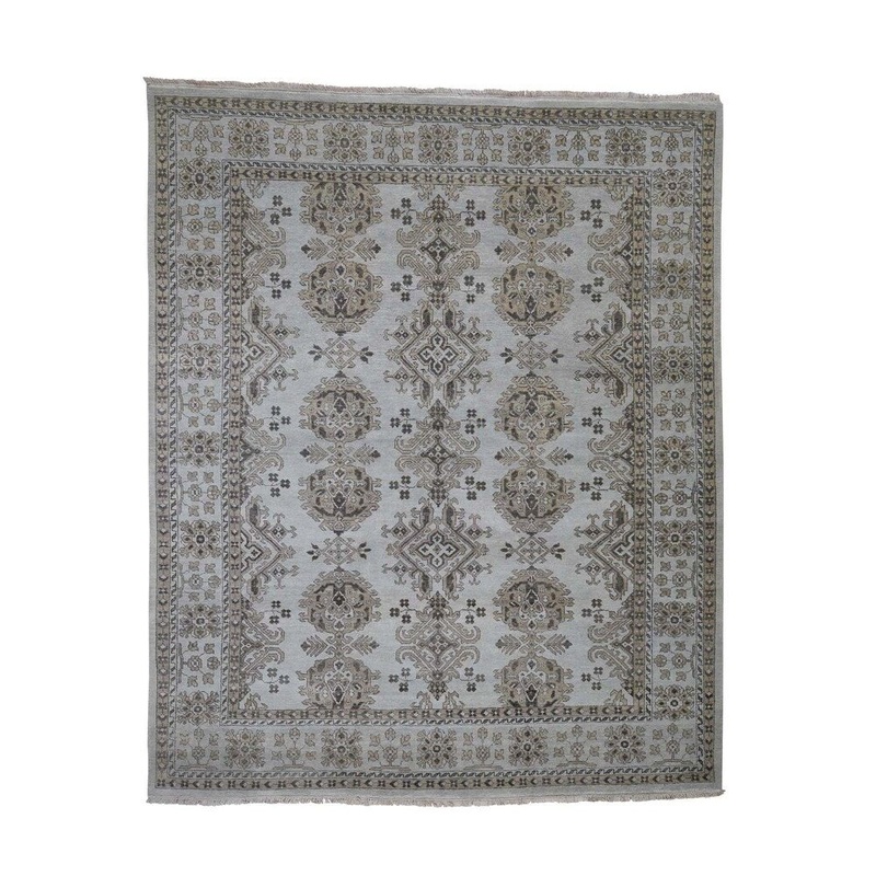 Shahbanu Rugs Turkish Knot Oushak Design Hand-Knotted Pure Wool Oriental Rug (8'2" x 9'10") - 8'2" x 9'10"