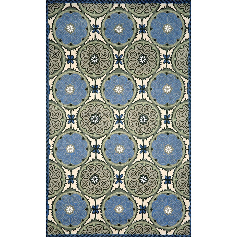 Ornamental Circles Outdoor Rug (8' x 10')