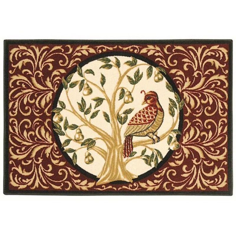 Partridge in a Pear Tree Holiday Accent Rug - Multi-color