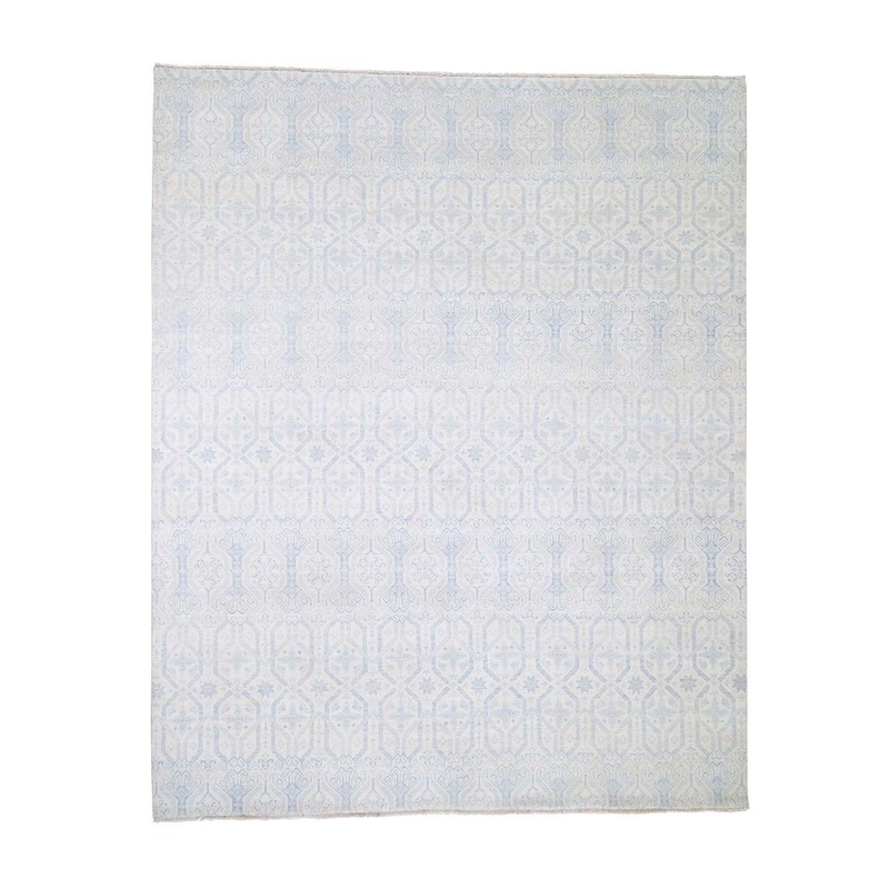 Shahbanu Rugs Pure Wool Ikat Design Hand-Knotted Oriental Rug (8'0" x 10'0") - 8'0" x 10'0"
