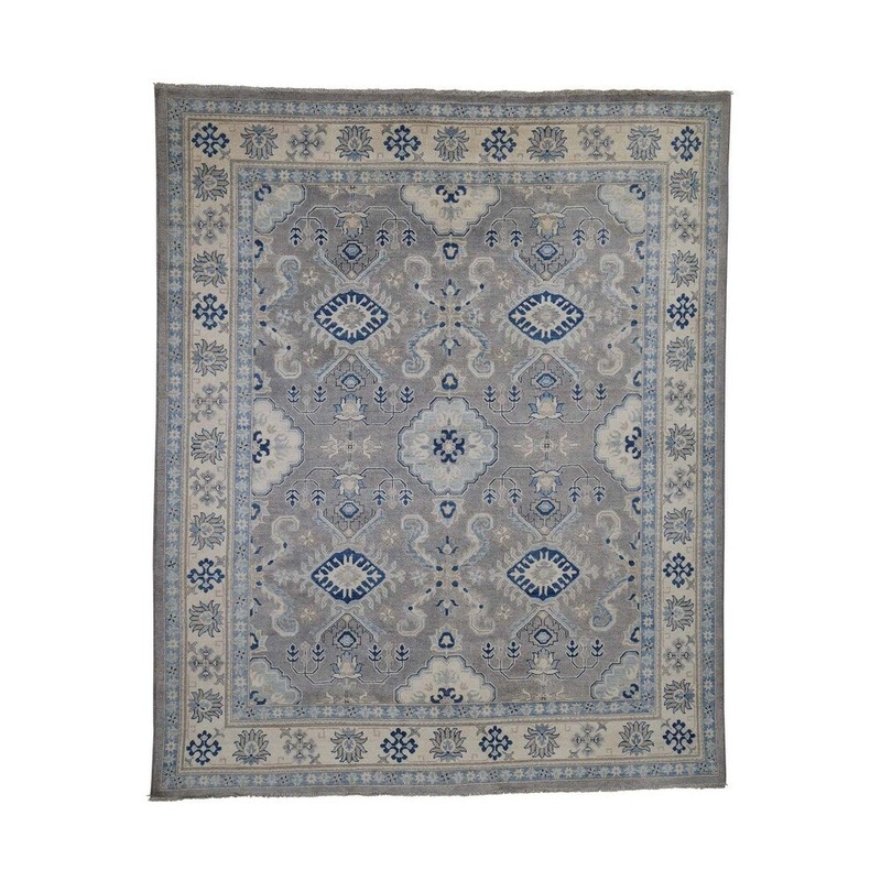 Shahbanu Rugs Vintage Look Kazak Pure Wool Hand-Knotted Oriental Rug (8'1" x 9'9") - 8'1" x 9'9"